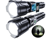 Rechargeable Flashlights High Lumens 90000LM Super Bright Flashlight Zoomable Waterproof Handheld Flashlights for Emergencies (Black) - Chronus